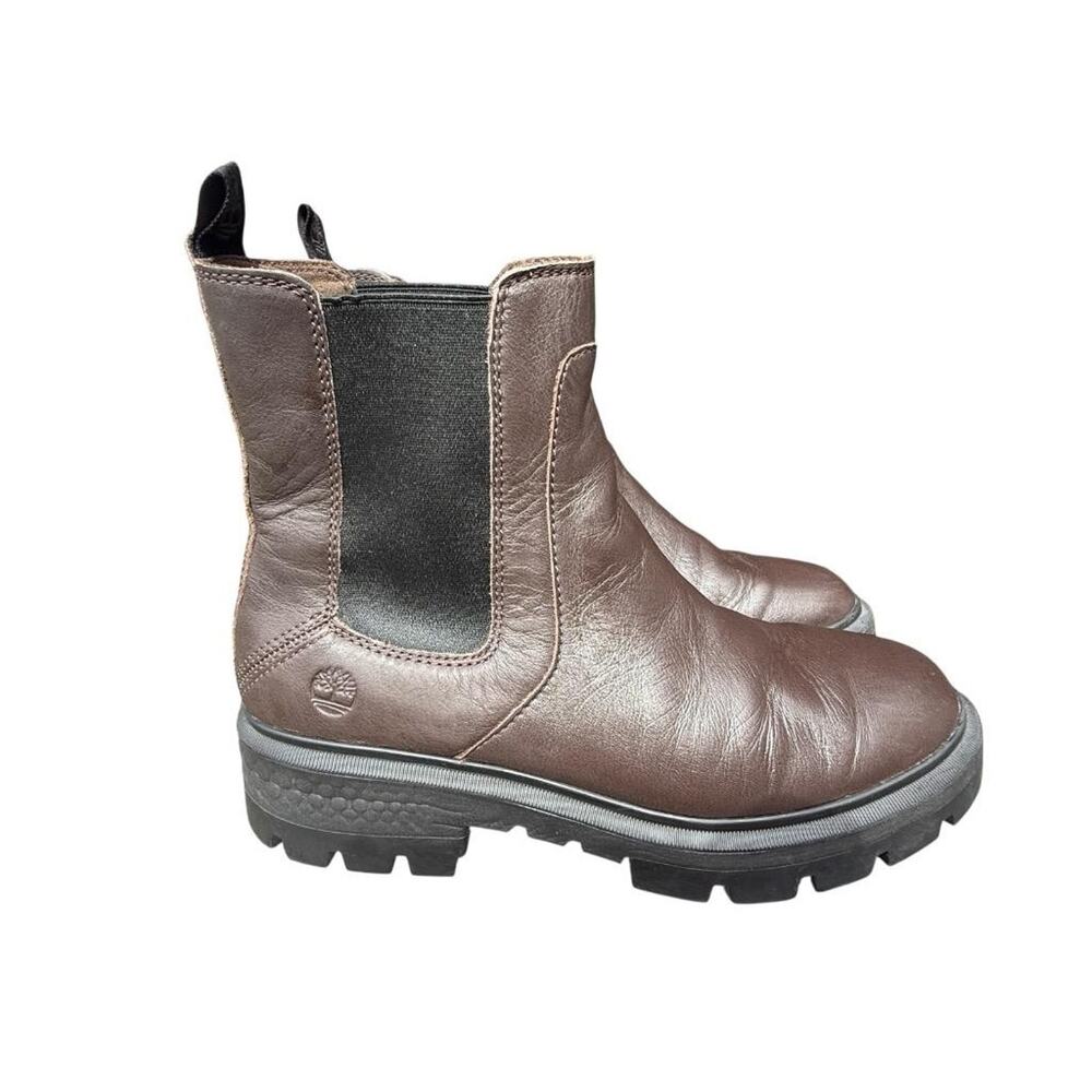 Timberland Cortina Valley Brown Leather Chelsea Boot Women US size 9 - Picture 2 of 6